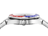 Tag Heuer Aquaracer GMT Caliber 7 Pepsi Black Dial Silver Steel Strap Watch for Men - WAY201F.BA0927