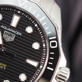 Tag Heuer Aquaracer Professional 300 Automatic Black Dial Silver Steel Strap Watch for Men - WBP201A.BA0632