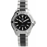 Tag Heuer Aquaracer Quartz Diamonds Black Dial Two Tone Steel Strap Watch for Men - WAY131E.BA0913