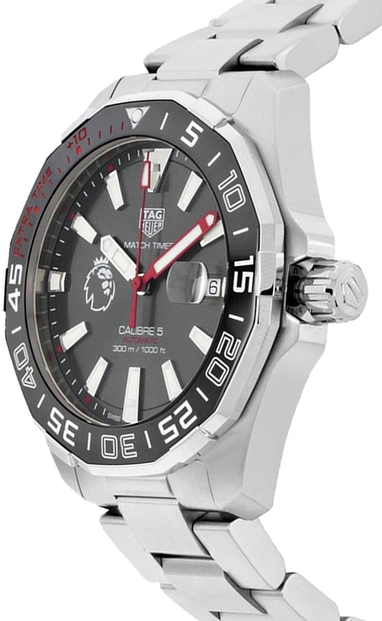 Tag Heuer Aquaracer Calibre 5 Premiere League Edition Black Dial Silver Stainless Steel Watch for Men - WAY201D.BA0927