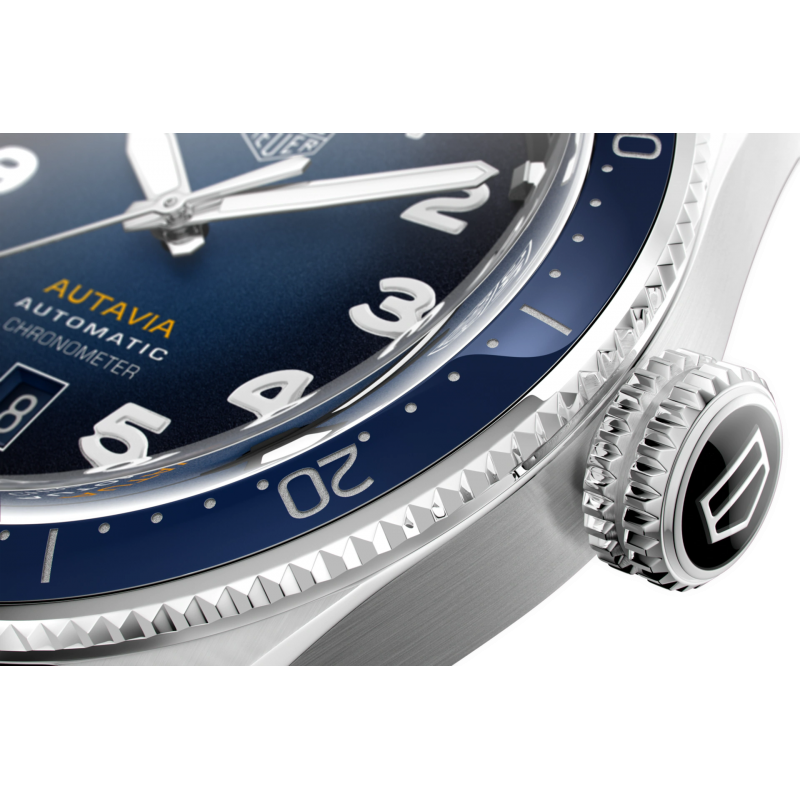 Tag Heuer Autavia Automatic Blue Dial Silver Steel Strap Watch for Men - WBE5116.EB0173