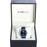 Tag Heuer Carrera Quartz Diamonds Blue Dial Blue Leather Strap Watch for Women - WAR1114.FC6391
