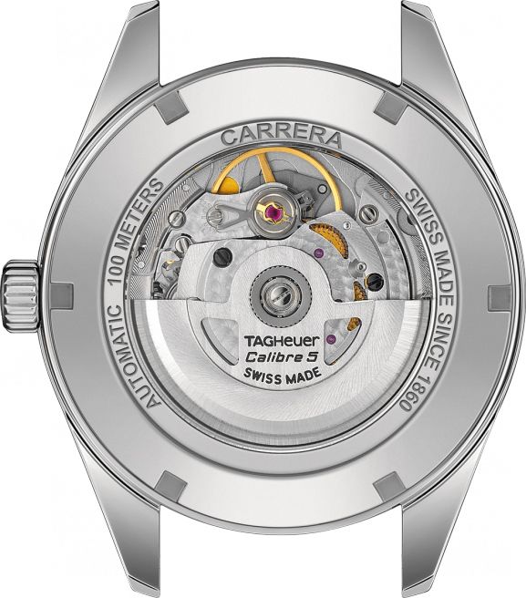 Tag Heuer Carrera Calibre 5 Automatic Black Dial Black Leather Strap Watch for Men - WAR201C.FC6266