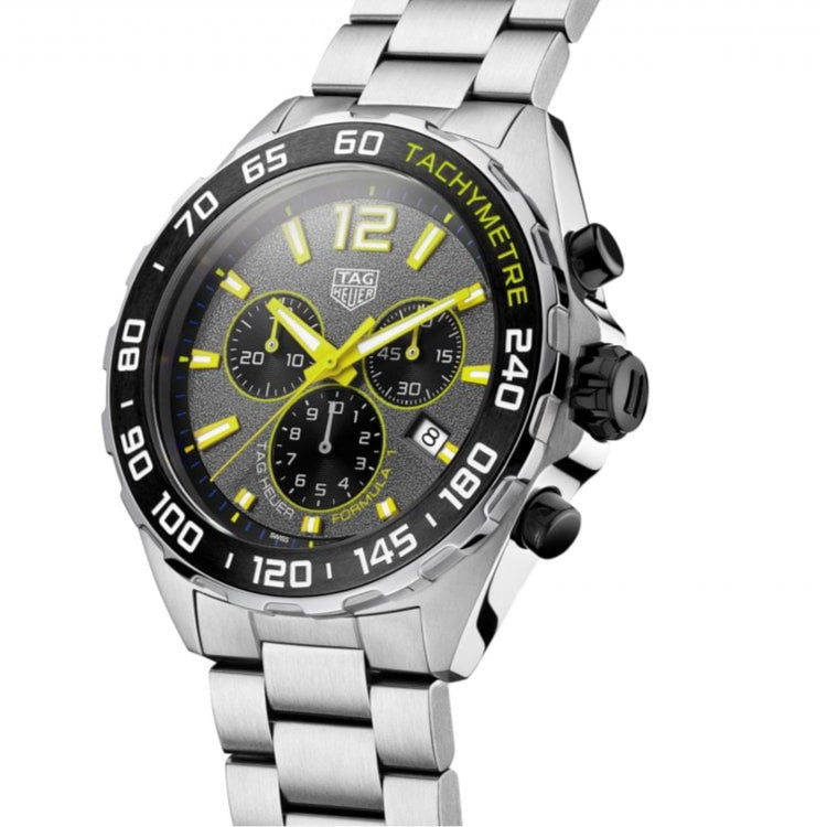 Tag Heuer Formula 1 Chronograph Grey Dial Silver Steel Strap Watch for Men - CAZ101AG.BA0842