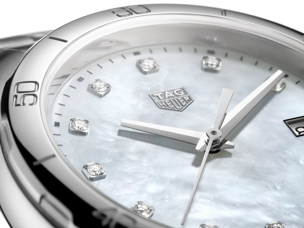 Tag Heuer Formula 1 White Mother of Pearl Dial Silver Steel Strap Watch for Women - WBJ1319.BA0666
