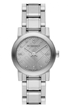 Burberry The City Silver Diamonds Dial Silver Steel Strap Watch for Women - BU9230