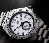 Tag Heuer Formula 1 Automatic 43mm White Dial Silver Steel Strap Watch for Men - WAZ2013.BA0842
