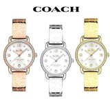 Coach Delancey Diamonds Silver Dial Gold Steel Strap Watch for Women - 14502354