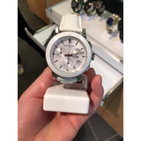 Burberry City Chronograph White Dial White Leather Strap Watch For Women - BU9701