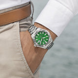 Tag Heuer Aquaracer Diamonds Emerald Green Dial Silver Steel Strap Watch for Women - WBD1316.BA0740