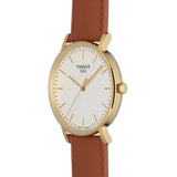 Tissot T Classic Everytime White Dial Brown Leather Strap Watch For Men - T109.410.36.031.00