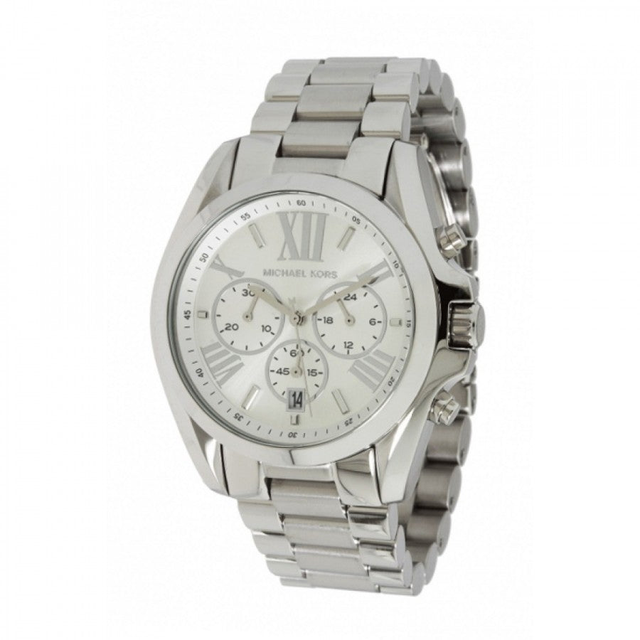 Michael Kors Bradshaw Silver Dial Silver Steel Strap Watch for Men - MK5535