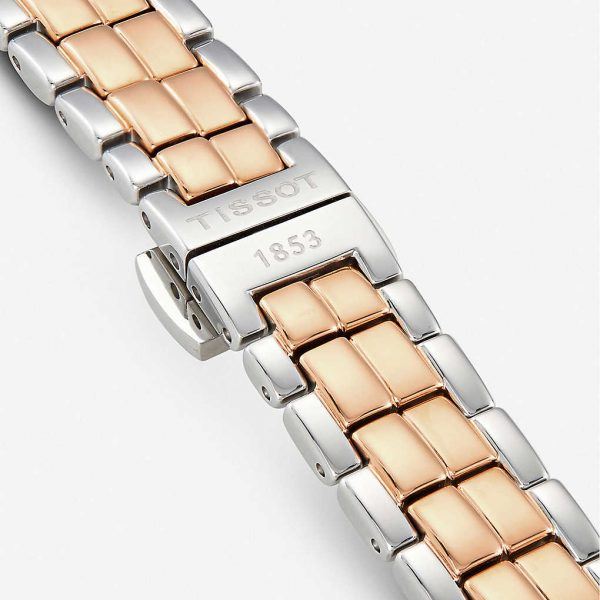 Tissot T Lady Flamingo Mother of Pearl White Dial Two Tone Steel Strap Watch For Women - T094.210.22.111.00