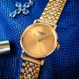 Tissot T Classic Everytime Medium Gold Dial Gold Mesh Bracelet Watch For Men - T109.410.33.021.00