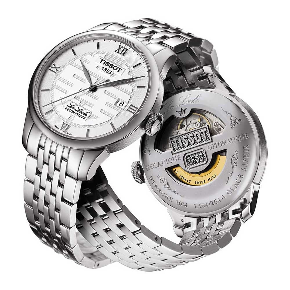 Tissot Le Locle Automatic Double Happiness Lady Silver Dial Silver Steel Strap Watch For Women - T41.1.183.35