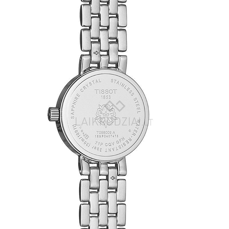 Tissot T Lady Lovely Black Dial Silver Steel Strap Watch For Women - T058.009.11.051.00