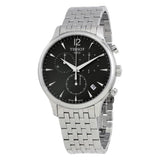 Tissot T Classic Tradition Chronograph Black Dial Silver Steel Strap Watch For Men - T063.617.11.067.00
