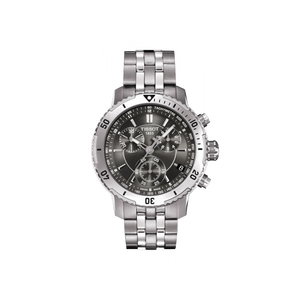 Tissot PRS 200 Grey Dial Chronograph Grey Dial Silver Steel Strap Watch For Men - T067.417.11.051.00
