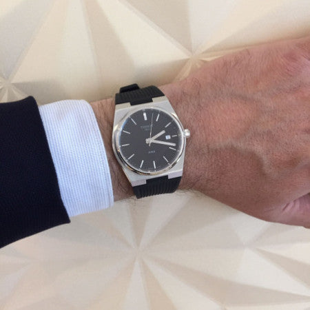 Tissot PRX Black Dial Black Rubber Strap Watch For Men - T137.410.17.051.00