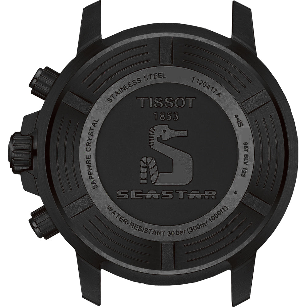 Tissot Seastar 1000 Chronograph Black Dial Black Rubber Strap Watch For Men - T120.417.37.051.02