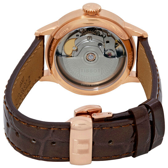 Tissot Chemin Des Tourelles Powermatic 80 Lady Brown Dial Brown Leather Strap Watch For Women - T099.207.36.447.00