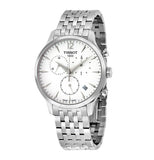 Tissot T Classic Tradition Chronograph White Dial Silver Steel Strap Watch For Men - T063.617.11.037.00
