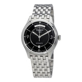 Tissot T Classic T One Automatic Black Dial Silver Steel Strap Watch For Men - T038.430.11.057.00