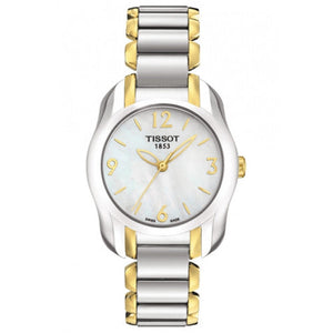 Tissot T Wave Mother of Pearl Dial Two Tone Steel Strap Watch for Women - T023.210.22.117.00