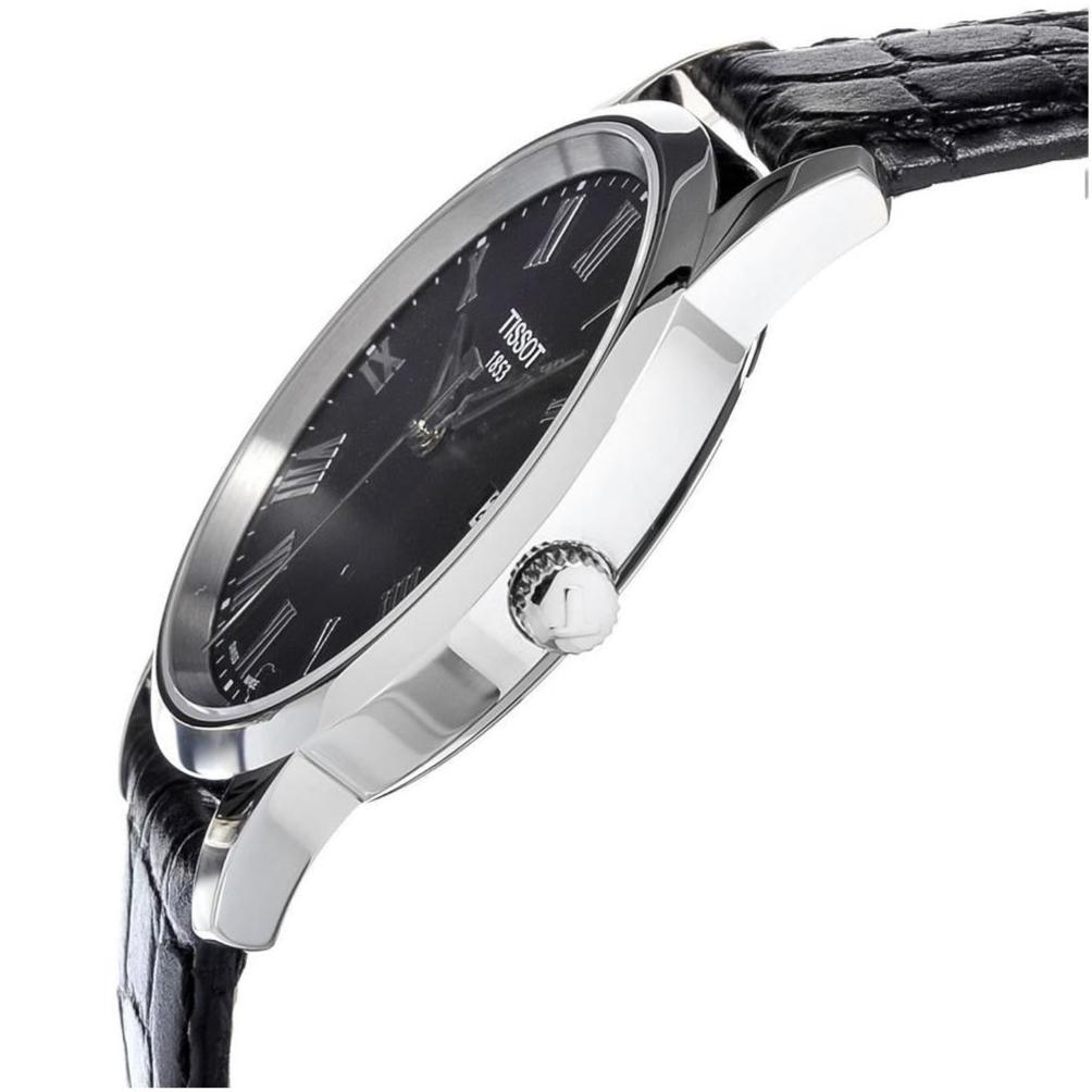 Tissot Classic Dream Black Dial Black Leather Strap Watch for Men - T033.410.16.053.01
