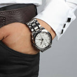 Tissot T Classic Couturier Chronograph White Dial Silver Steel Strap Watch For Men - T101.617.11.031.00