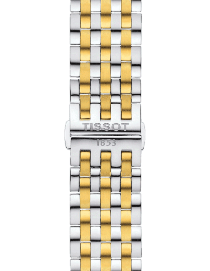 Tissot T Classic Bridgeport Silver Dial Two Tone Mesh Bracelet Watch For Men - T097.410.22.038.00