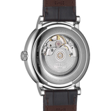 Tissot T-Classic Powermatic 80 Silver Dial Brown Leather Strap Watch For Men - T122.407.16.031.00