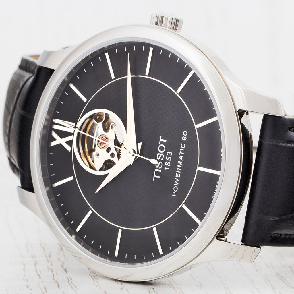 Tissot Tradition Powermatic 80 Open Heart Automatic Watch For Men - T063.907.16.058.00
