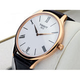 Tissot Tradition 5.5 White Dial Brown Leather Strap Watch for Men - T063.409.36.018.00