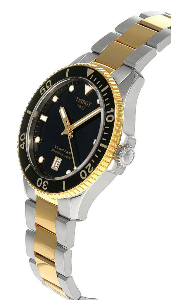 Tissot Seastar 1000 Black Dial Two Tone Steel Strap Watch For Men - T120.410.22.051.00