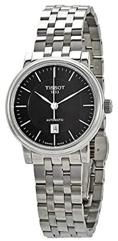 Tissot Carson Automatic Black Dial Silver Steel Strap Watch For Women - T085.207.11.051.00