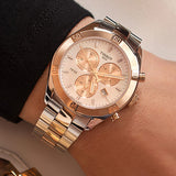 Tissot PR 100 Sport Chic Chronograph Diamonds Mother of Pearl Dial Two Tone Steel Strap Watch for Women - T101.917.22.116.00