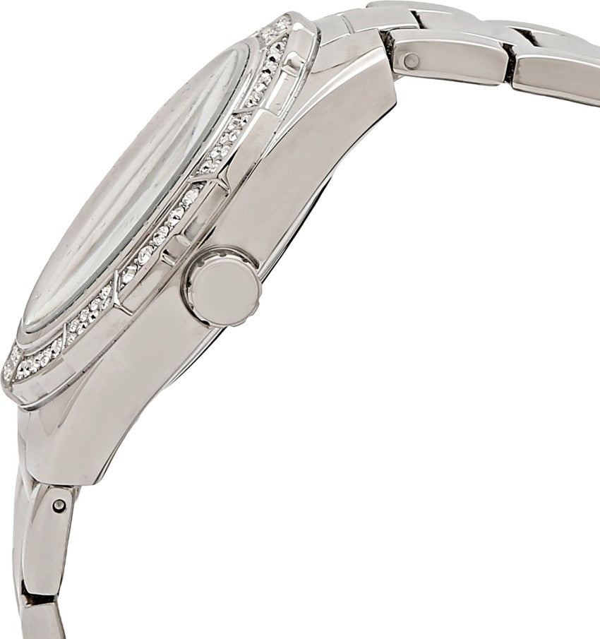 Guess Luna Diamonds Silver Dial Silver Steel Strap Watch for Women - W0729L1