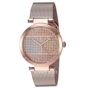 Tommy Hilfiger Lynn Crystals Rose Gold Dial Rose Gold Mesh Strap Watch For Women - 1781868