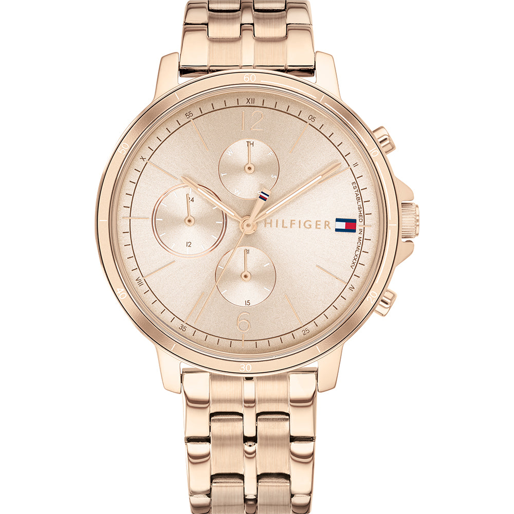 Tommy Hilfiger Carly Rose Gold Dial Rose Gold Steel Strap Watch for Women - 1781788