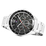 Tommy Hilfiger Luke Chronograph Black Dial Silver Steel Strap Watch for Men - 1791104