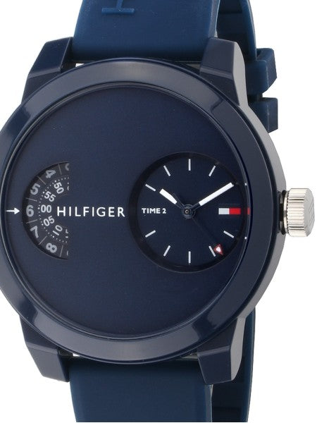 Tommy Hilfiger Denim Blue Dial Blue Rubber Strap Watch for Men - 1791556