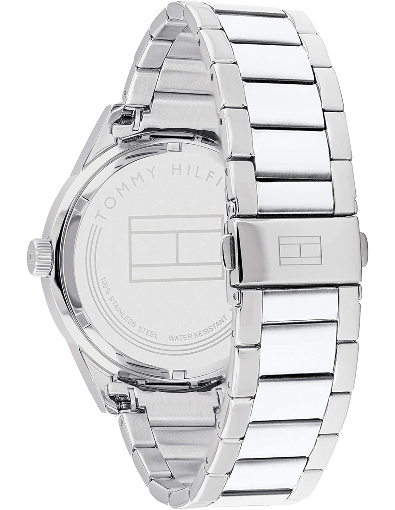 Tommy Hilfiger Austin Blue Dial Silver Steel Strap Watch for Men - 1791640