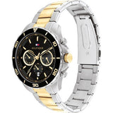 Tommy Hilfiger Jordon Chronograph Black Dial Two Tone Steel Strap Watch For Men - 1792095