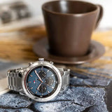 Tommy Hilfiger Troy Chronograph Blue Dial Silver Steel Strap Watch For Men - 1792104
