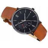 Tommy Hilfiger Brooklyn Quartz Black Dial Brown Leather Strap Watch for Men - 1791510