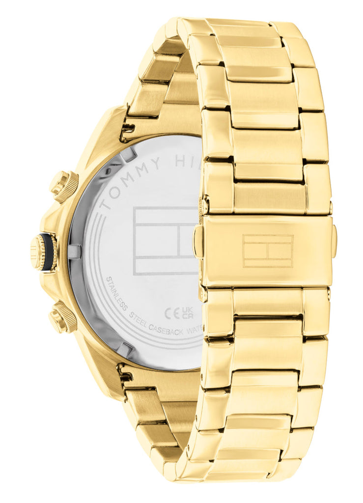 Tommy Hilfiger Lars Chronograph Gold Dial Gold Steel Strap Watch For Men - 1792060