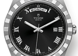 Tudor Royal Automatic Black Dial Silver Steel Strap Watch for Men - M28600-0003