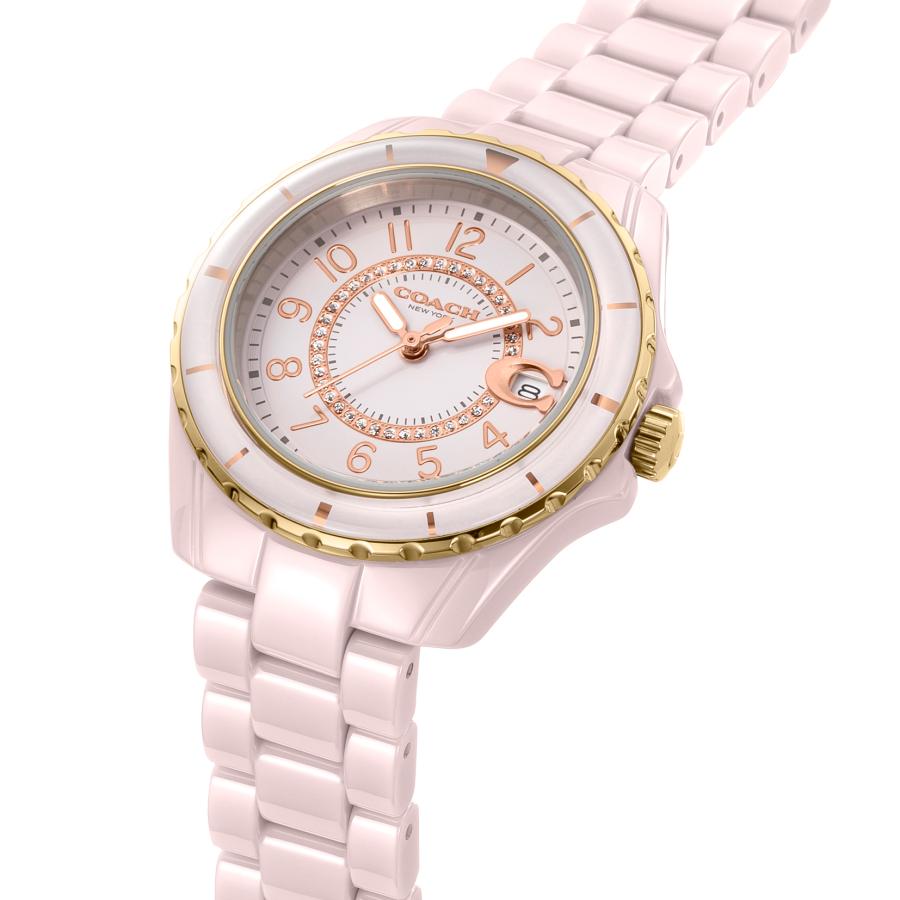 Coach Preston Pink Dial Pink Steel Strap Watch for Women - 14503463