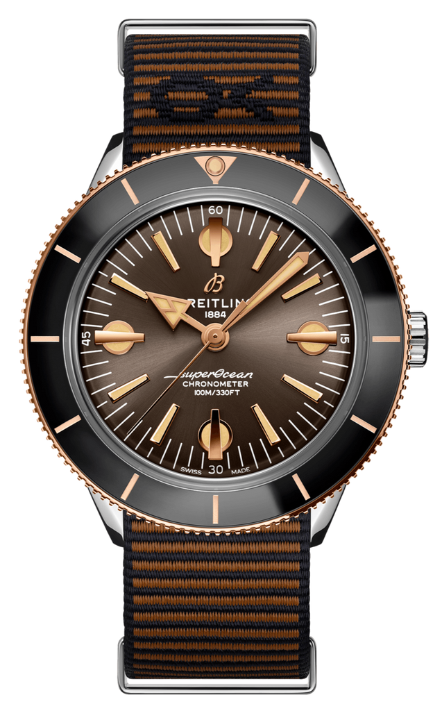 Breitling Superocean Heritage '57 Outerknown Limited Edition Brown Dial Brown NATO Strap Watch for Men - U103701A1Q1W1